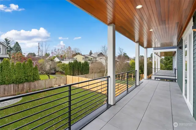 Back deck off kitchen. Yes, there is a gas stub for your barbeque.