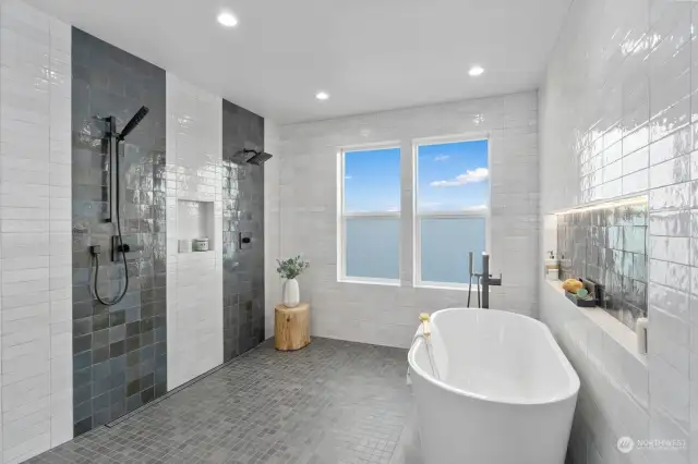 Primary Bath. Heated floors throughout.