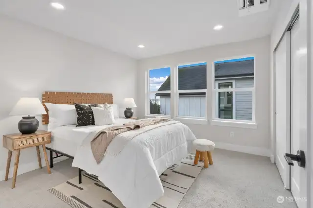 One of three extra bedrooms on top floor.
