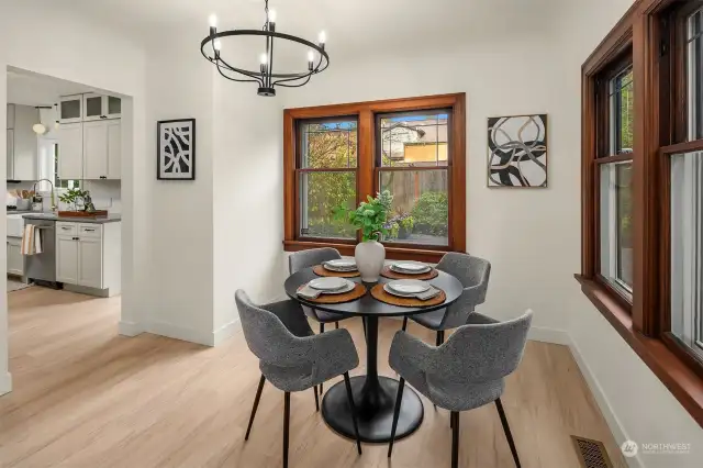 Dining room opens to kitchen