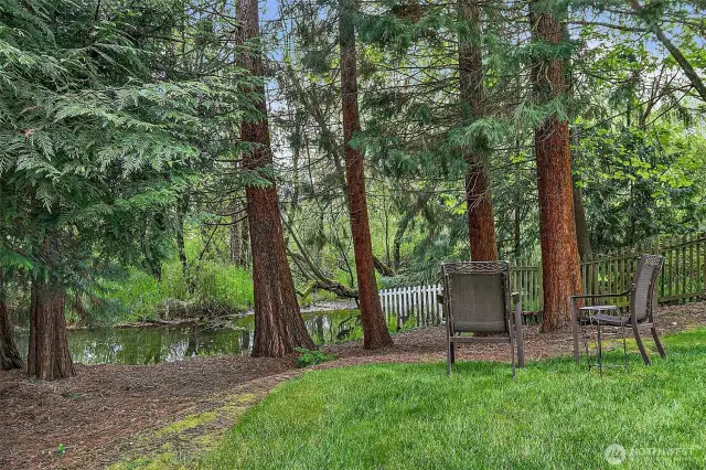 Unwind creekside - Wapato Creek runs through the back of the property.