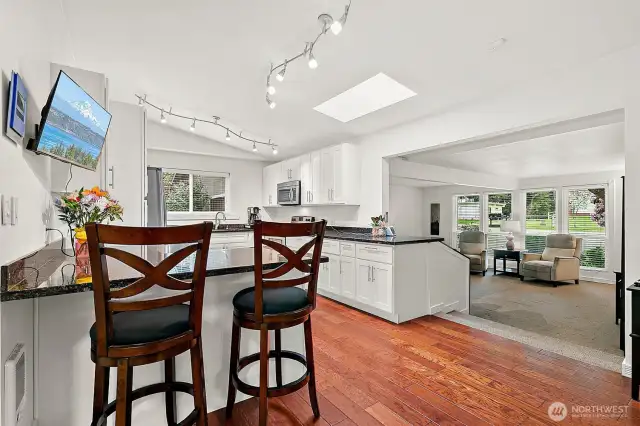 Kitchen with eating space at the bar!