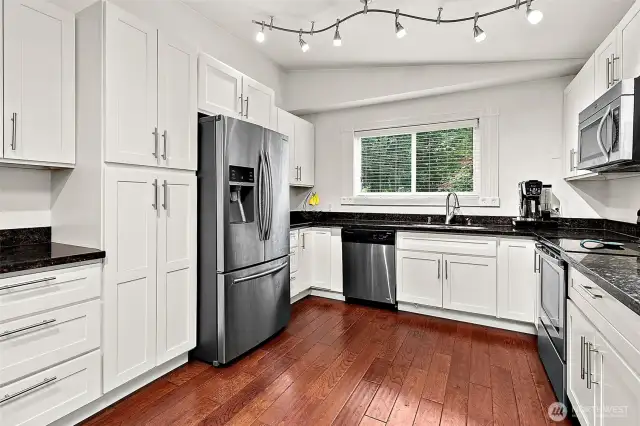 All stainless steel appliances.