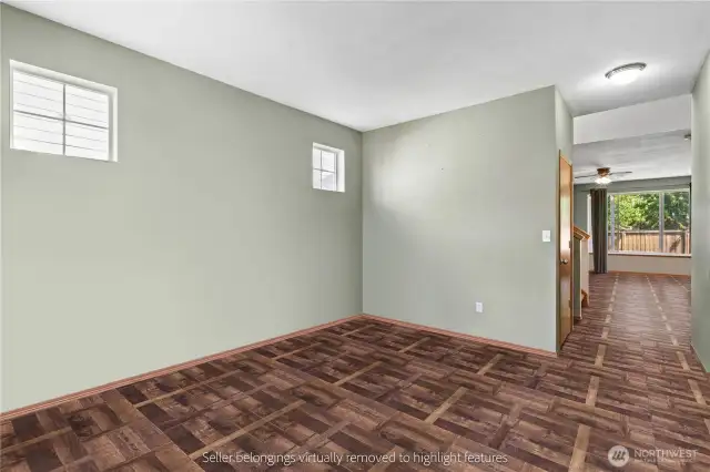 Open entry area with beautiful wood flooring throughout main level