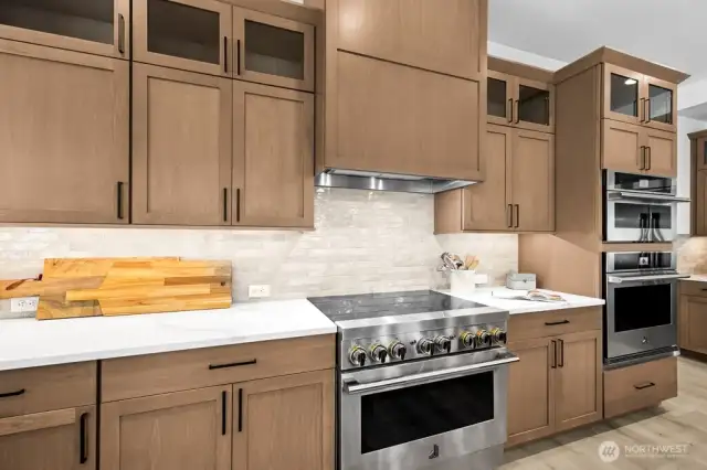 Induction range, wall oven, and microwave