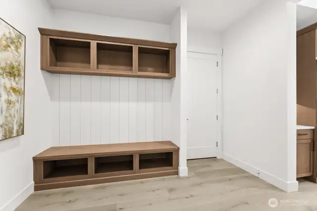 Mud room off of garage entry
