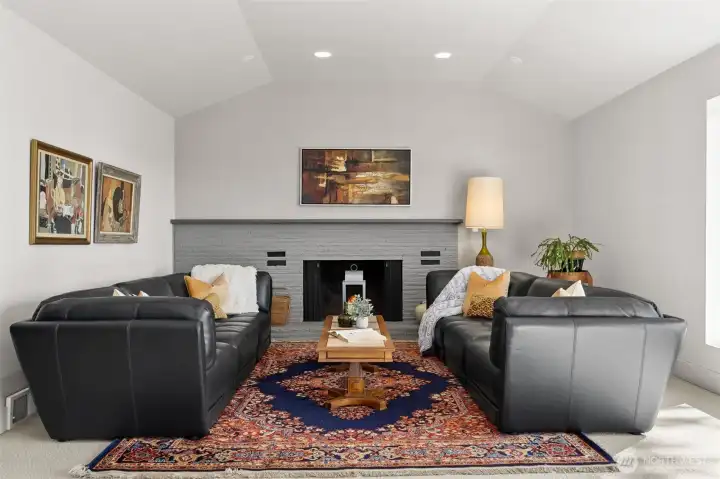 Warm Living Room, Vaulted Ceilings