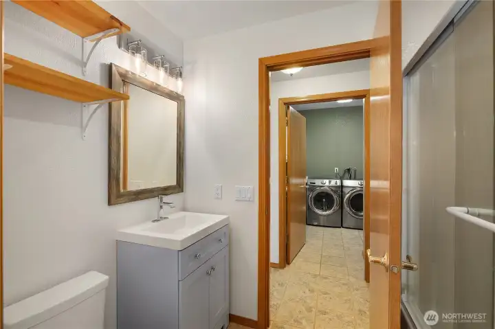 Lower level full bath.