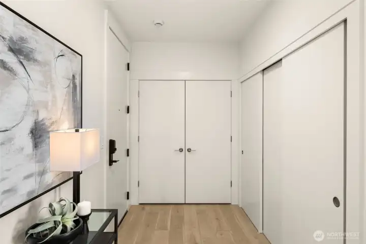 Entry with laundry closet