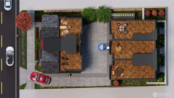 Rendering- home is middle unit