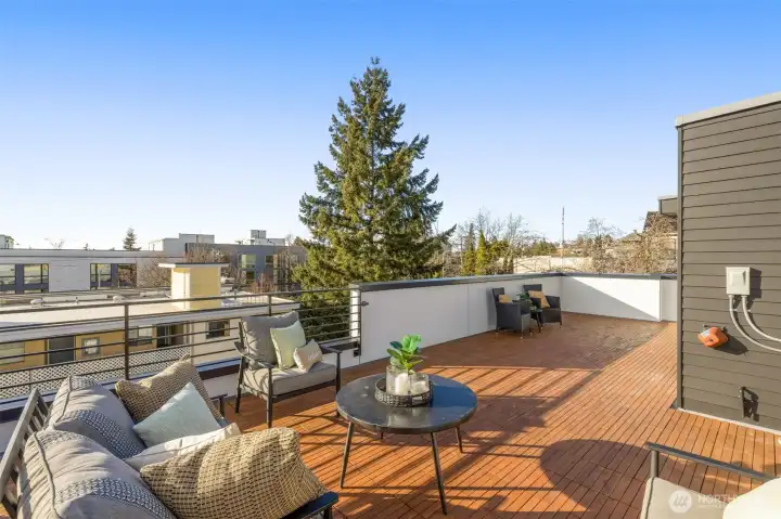 Roof top deck shown from unit next door