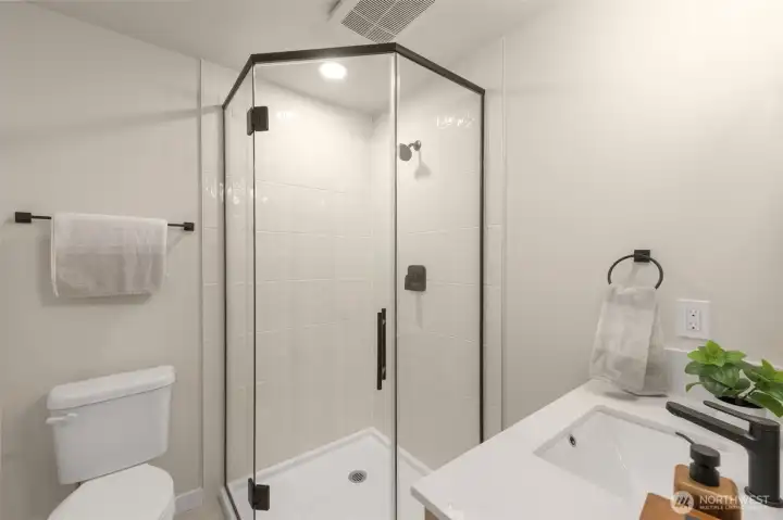 3/4 private bath on lower level