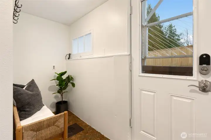 A separate entrance to the basement offers income potential