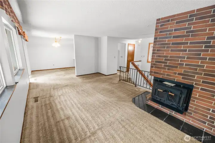 the living room is spacious