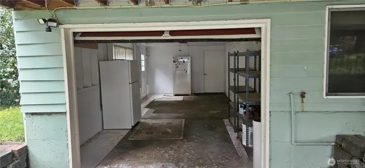 one car garage with electric door