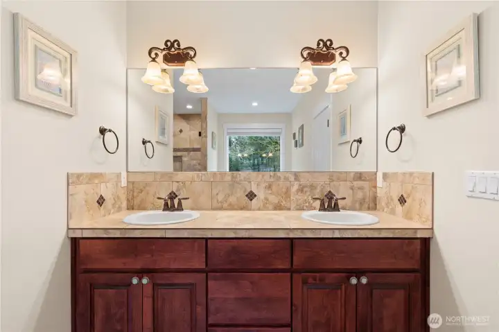 Primary bath double vanity