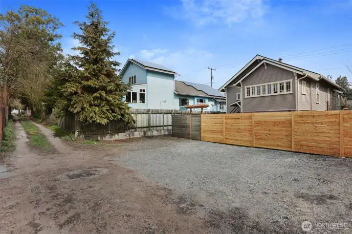 Parking for 4 vehicles. Possible DADU site?