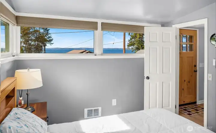 Bedroom with water view
