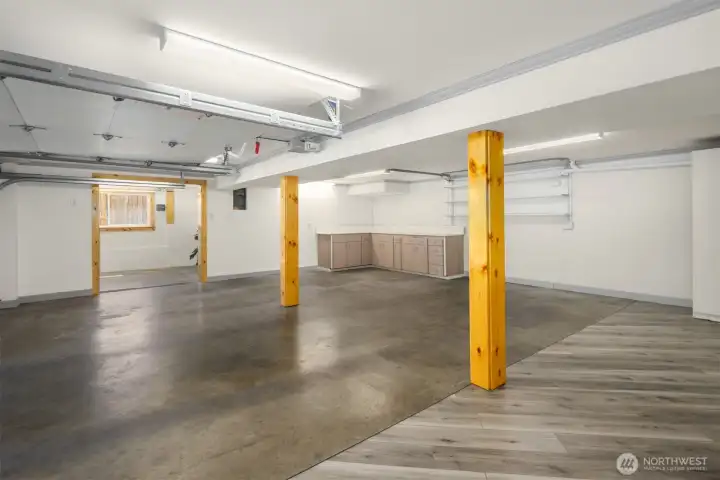 Spacious 3-Car Garage with Extra Space for Workout/Etc