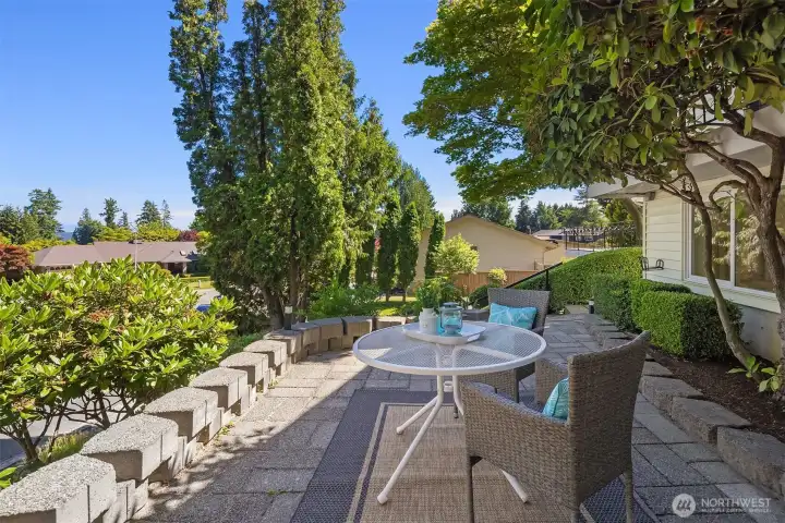 Lovely patio to enjoy morning coffee. Lovely patio to enjoy morning coffee.