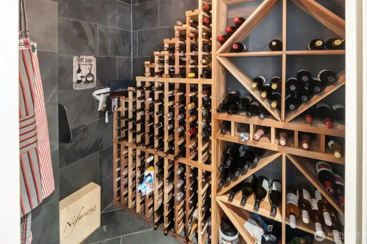 Climate-controlled wine cellar designed for organized storage and preservation of a wine collection.