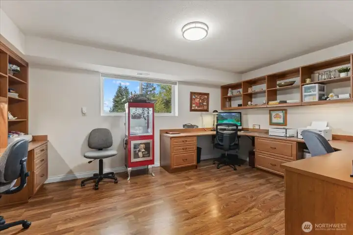 Dedicated lower-level office space, ideal for work or study.