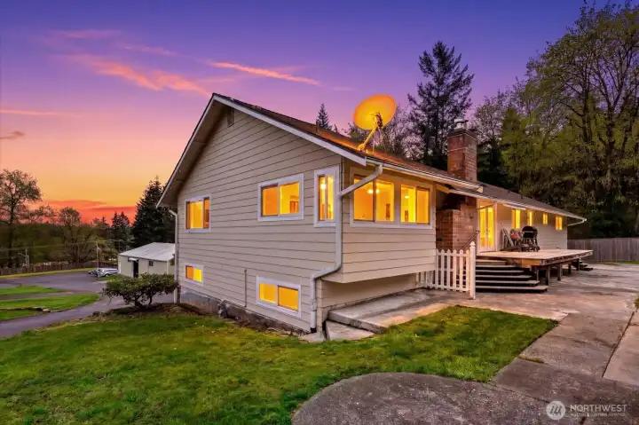 Rear view of the main home- private, peaceful, and full of possibility.
