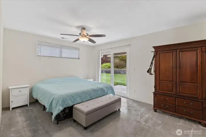 Detached ADU Bedroom with private patio