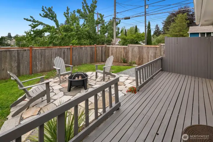 Freshly painted deck and patio