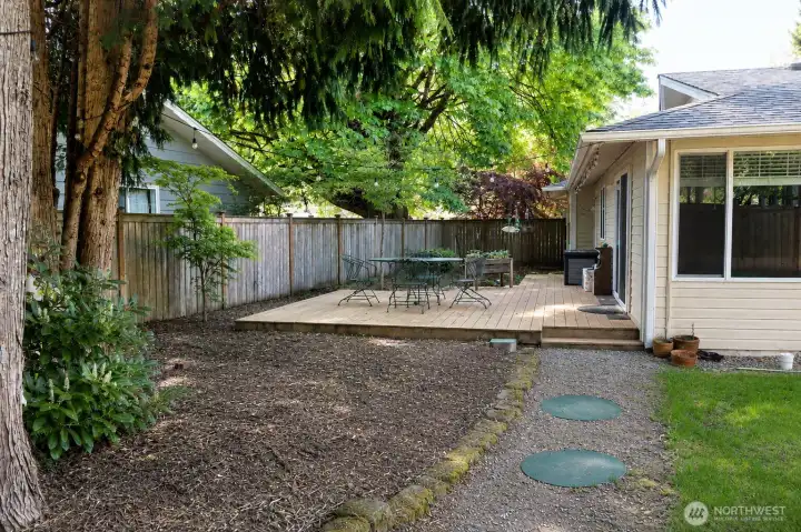 Back patio with treks deck Back patio with treks deck