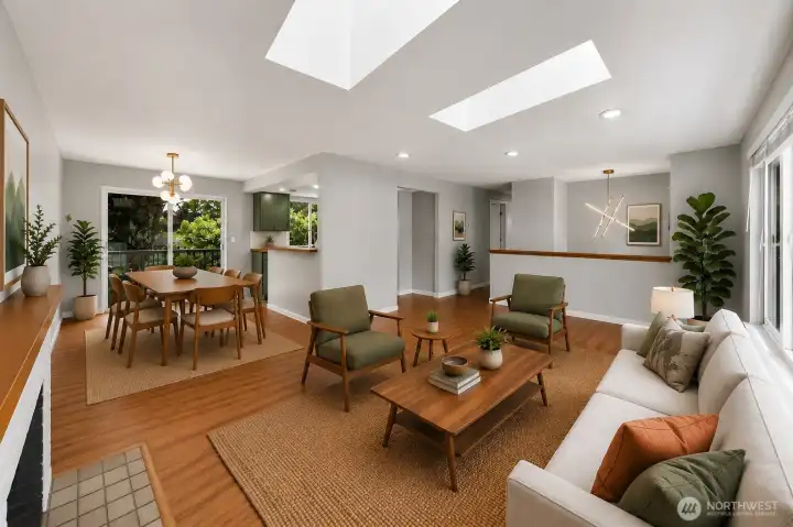 Living Room and Dining Room Virtually Staged