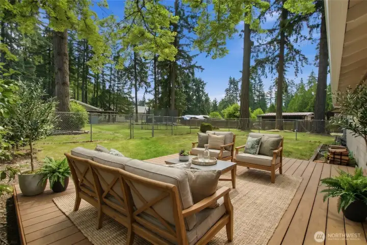 Virtually staged. Deck