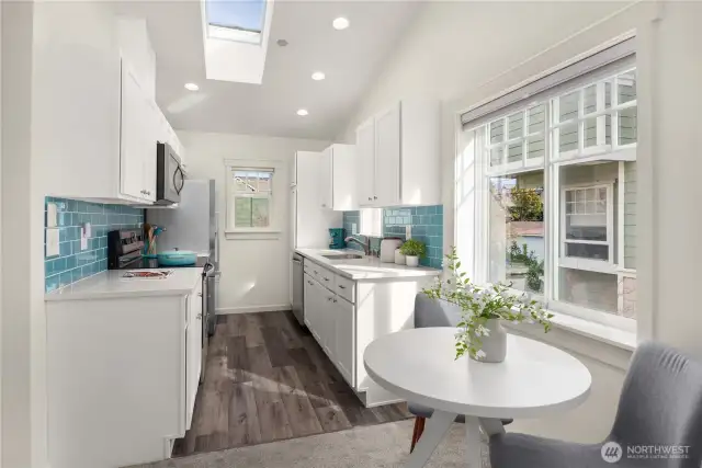 A convenient dining area sits just off the kitchen.
