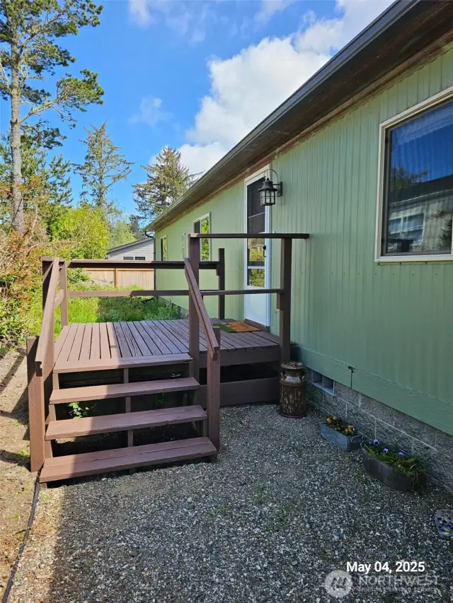 Freshly painted front porch deck...