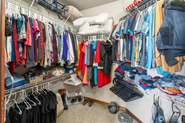 wardrobe closet inside primary bathroom