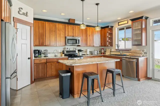 Tile floor in kitchen