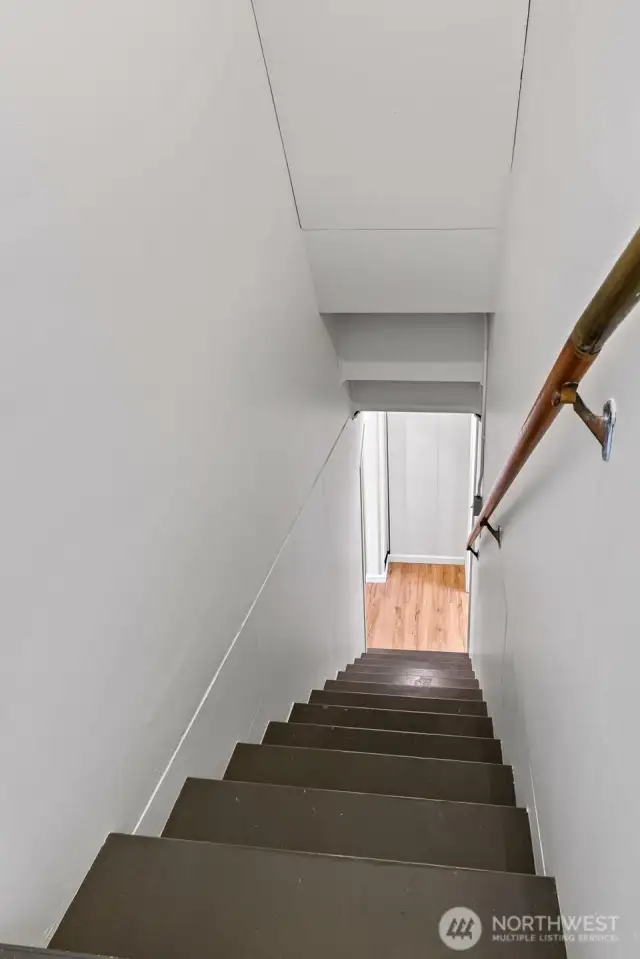Stairs from Main Floor down to Lower Floor
