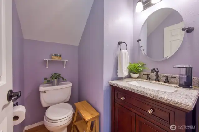 Powder room on main floor.