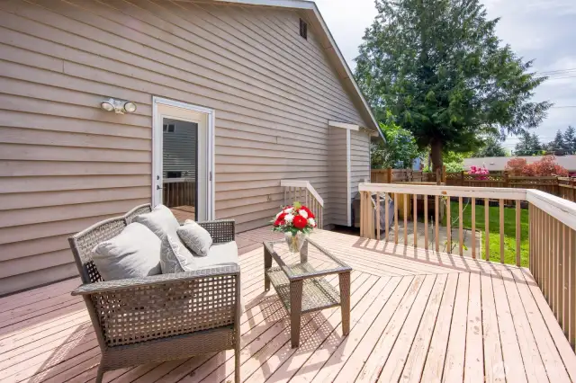Deck off formal dining room.