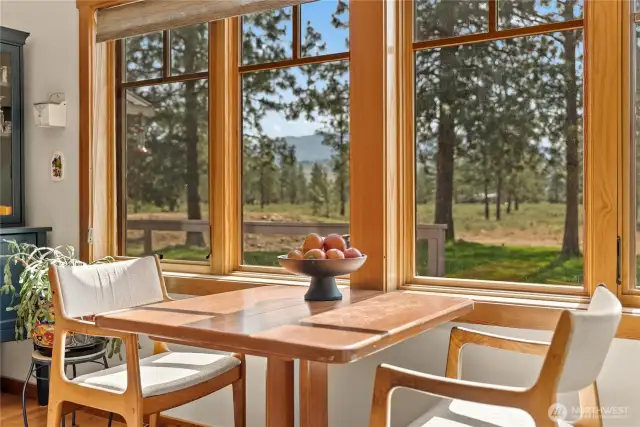 Peace and quiet with sunbeams start your day. You are NOT on the rainy side of the mountains anymore!!