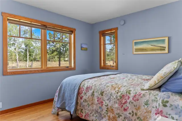 2nd bedroom opn maiin floor has lovely views to the aspens and Mountain Gardner!