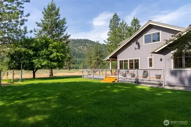 Extend living space onto onto spacious and private wrap around decks. Multiple sitting areas for all weather and seasons.