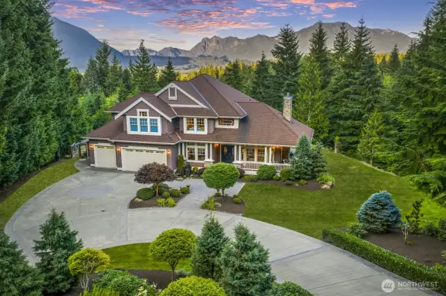 Tucked away on 10 private, sun-drenched acres in one of North Bend’s most coveted communities—just minutes from trails, rivers, vibrant downtown North Bend, and I-90