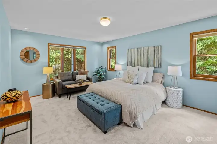 Spacious Primary Bedroom with Primary Bath and Walk in closet.