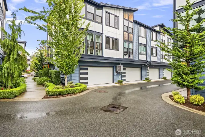 Convenient attached 2-car garage with additional storage space