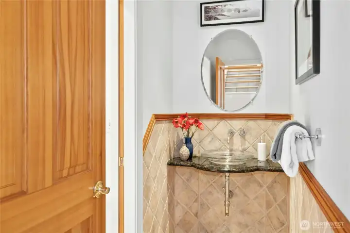 Powder Room with Vessel Sink & Private Water Closet