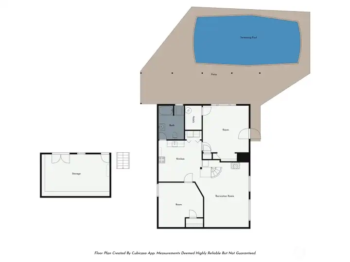 Lower floor and pool area