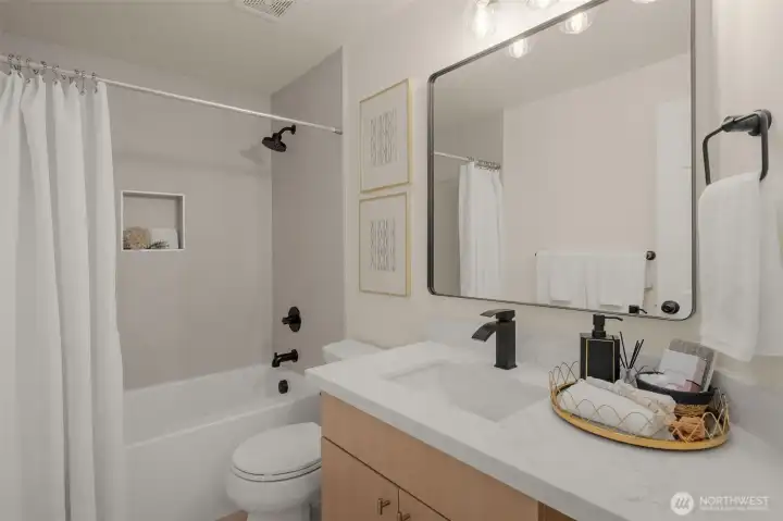 Upstairs bathroom next to bedrooms