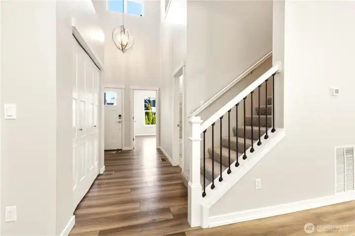 Generous transition space with large Coat closet separating entry from main rooms Generous transition space with large Coat closet separating entry from main rooms