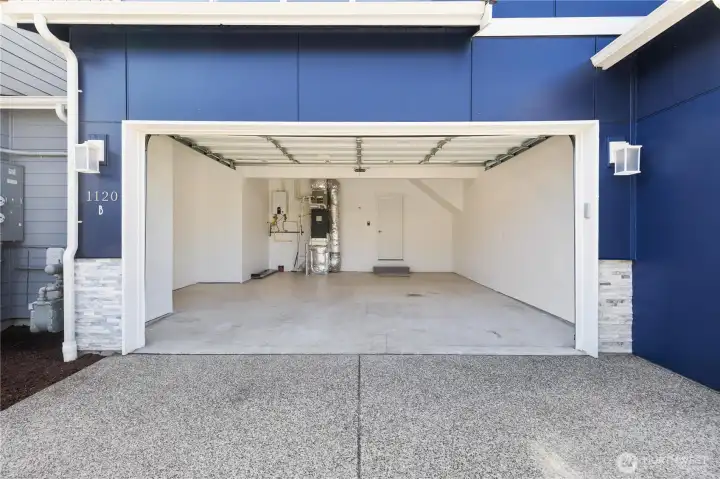Super clean garage with extra space for storage Super clean garage with extra space for storage